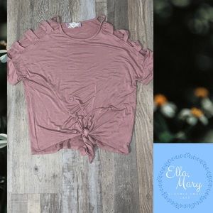Knot Cold Shoulder Shirt